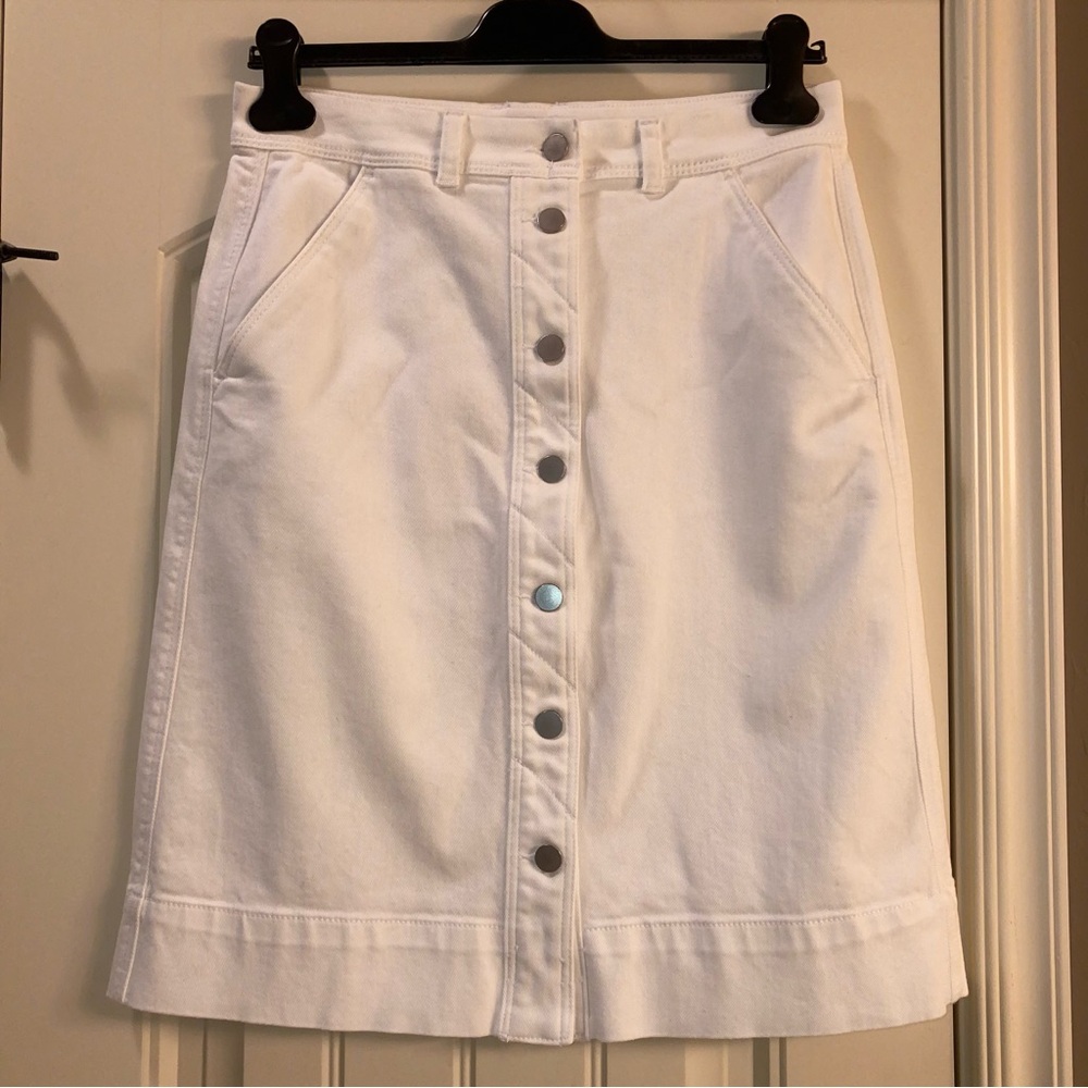 White Denim Ann Taylor Factory Skirt - Picture 1 of 4